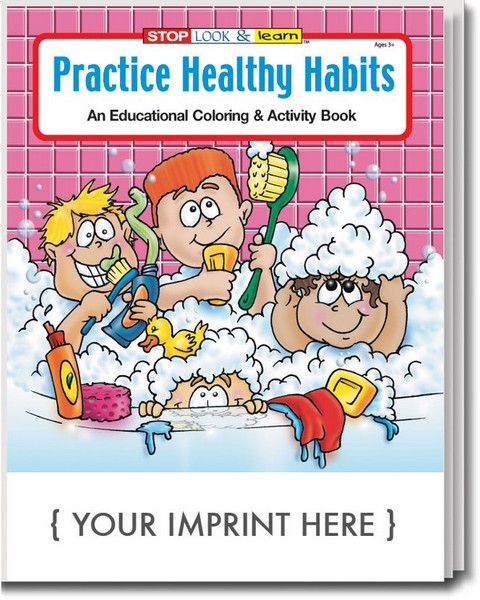CS0435 Practice Healthy Habits Coloring and Activity BOOK with Custom 